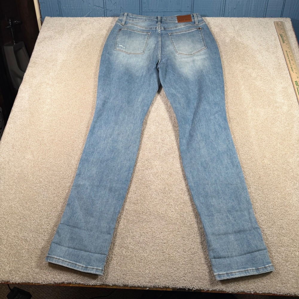Judy Blue Boyfriend Fit Jeans Women 13/31 (FITS 30x34) Distressed Patch Pockets - Picture 2 of 11